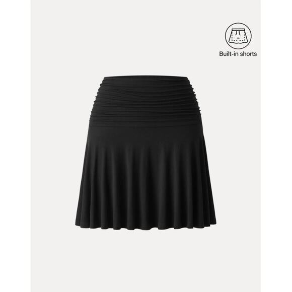 OGL Essential Ruched Mini Circle Skirt with Lined Shorts NWT S - Picture 2 of 2